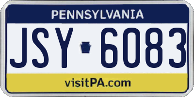 PA license plate JSY6083