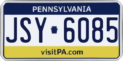 PA license plate JSY6085