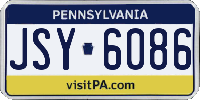 PA license plate JSY6086