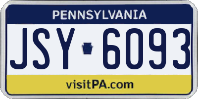 PA license plate JSY6093
