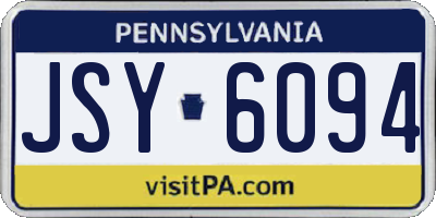 PA license plate JSY6094