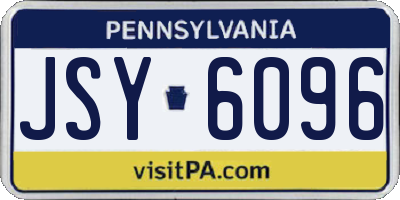 PA license plate JSY6096