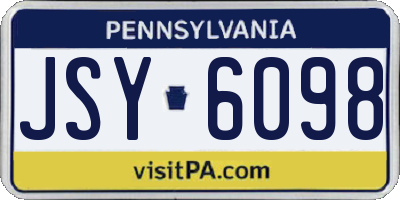PA license plate JSY6098