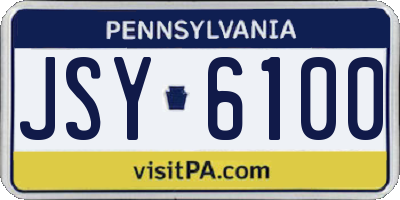 PA license plate JSY6100