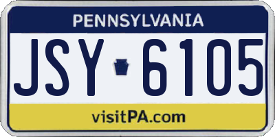 PA license plate JSY6105