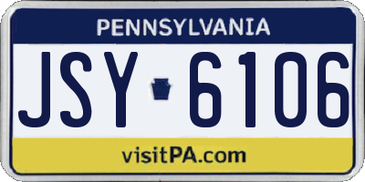 PA license plate JSY6106