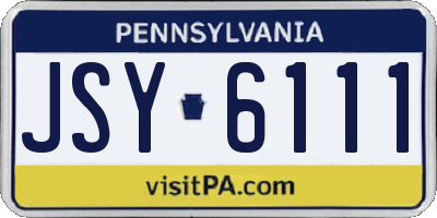 PA license plate JSY6111