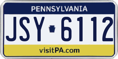 PA license plate JSY6112