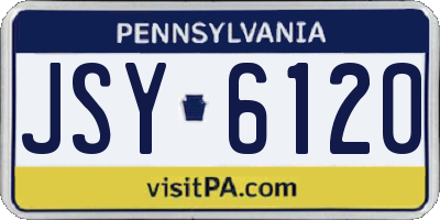 PA license plate JSY6120