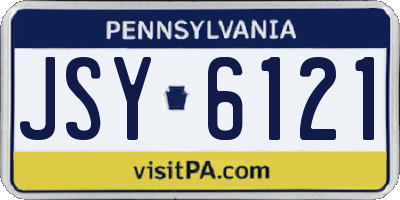 PA license plate JSY6121