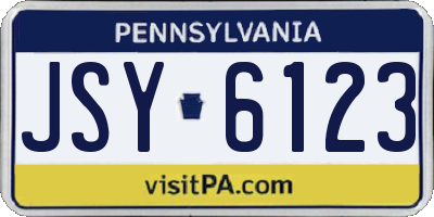 PA license plate JSY6123