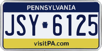 PA license plate JSY6125