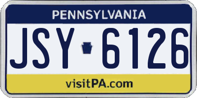 PA license plate JSY6126