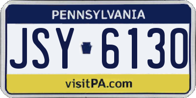 PA license plate JSY6130
