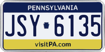 PA license plate JSY6135