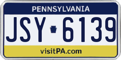 PA license plate JSY6139