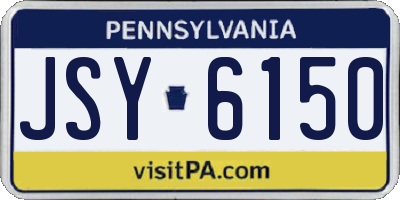 PA license plate JSY6150