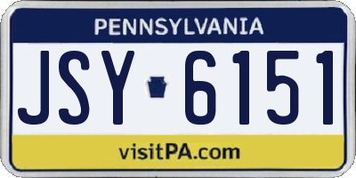 PA license plate JSY6151