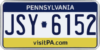 PA license plate JSY6152