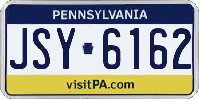 PA license plate JSY6162