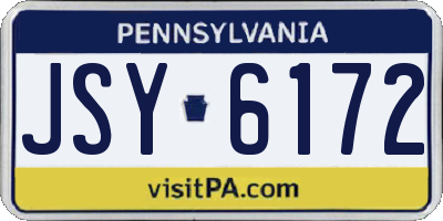 PA license plate JSY6172