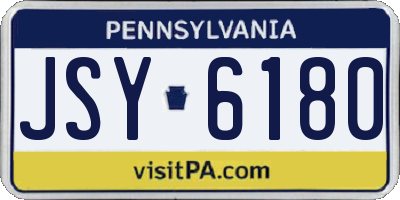 PA license plate JSY6180