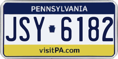 PA license plate JSY6182