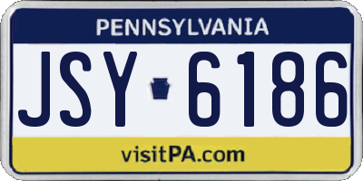 PA license plate JSY6186