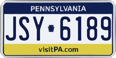 PA license plate JSY6189