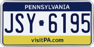 PA license plate JSY6195