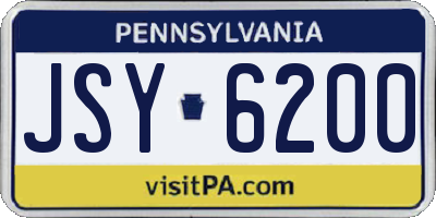 PA license plate JSY6200