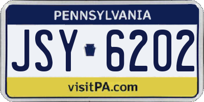 PA license plate JSY6202