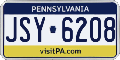 PA license plate JSY6208
