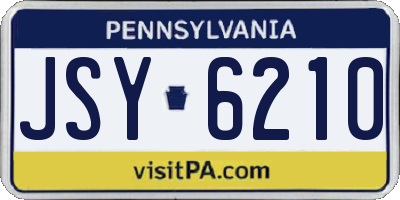 PA license plate JSY6210