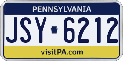 PA license plate JSY6212