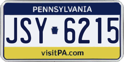 PA license plate JSY6215