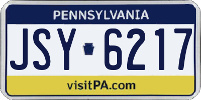 PA license plate JSY6217