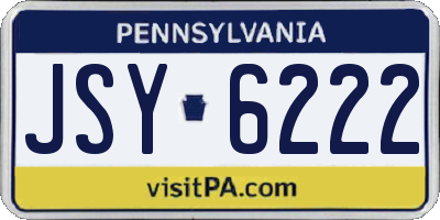 PA license plate JSY6222