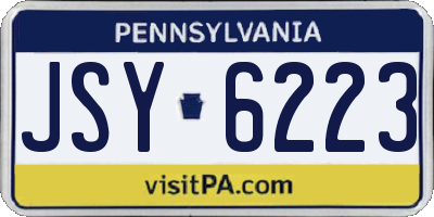 PA license plate JSY6223