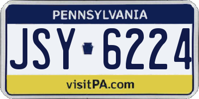PA license plate JSY6224