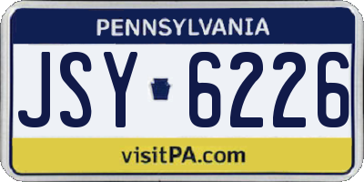 PA license plate JSY6226