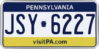 PA license plate JSY6227