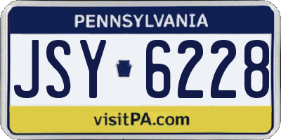 PA license plate JSY6228