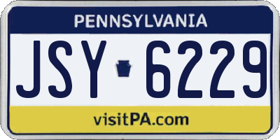 PA license plate JSY6229