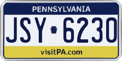 PA license plate JSY6230