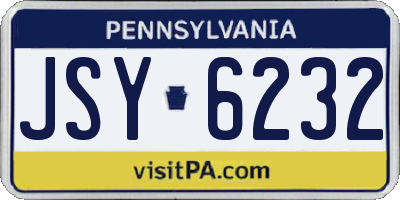 PA license plate JSY6232