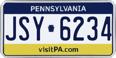 PA license plate JSY6234