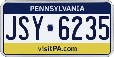 PA license plate JSY6235