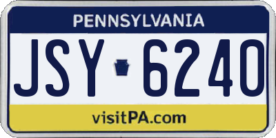 PA license plate JSY6240