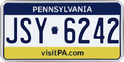 PA license plate JSY6242